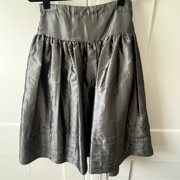 Boutique France Tulle Lined Tie Waist Bell Skirt Gray Sz 16 - Picture 8 of 16